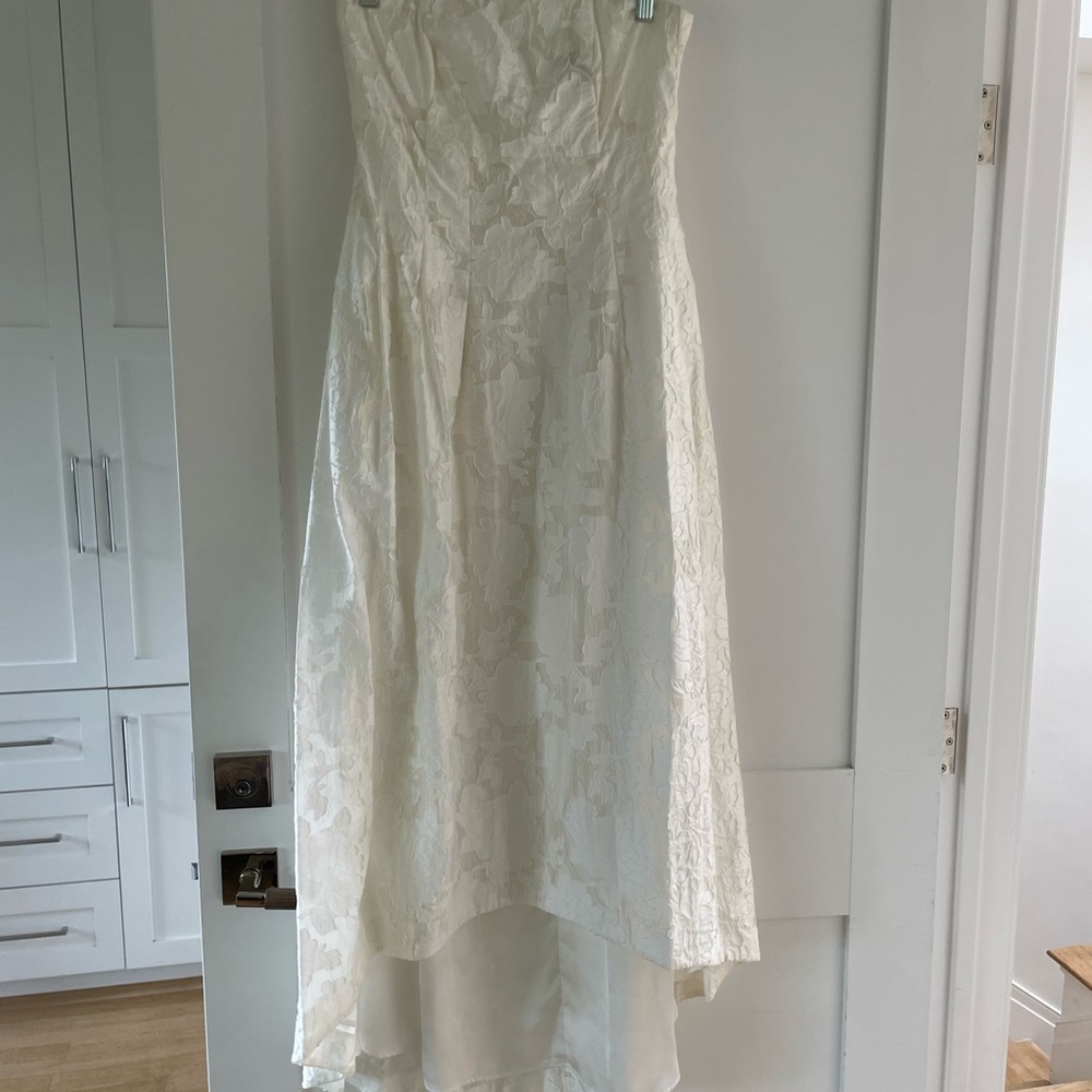 H&M Cream Strapless High Low Dress